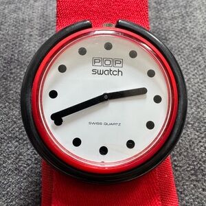 Vintage Swatch POP Red and Black Watch